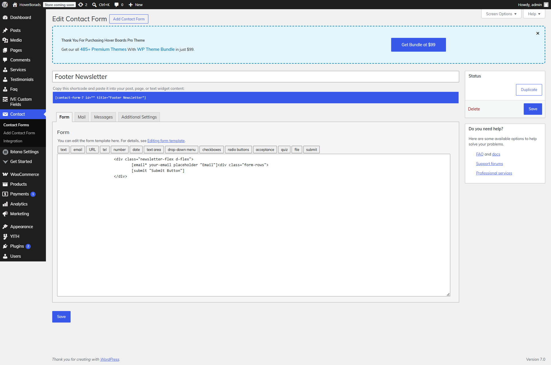 footer-newsetter Display
