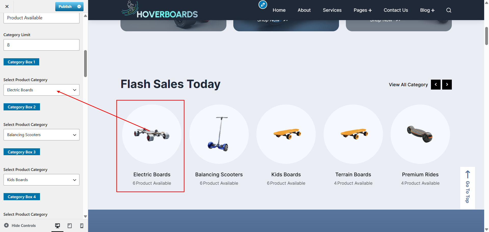 Product Categories Display