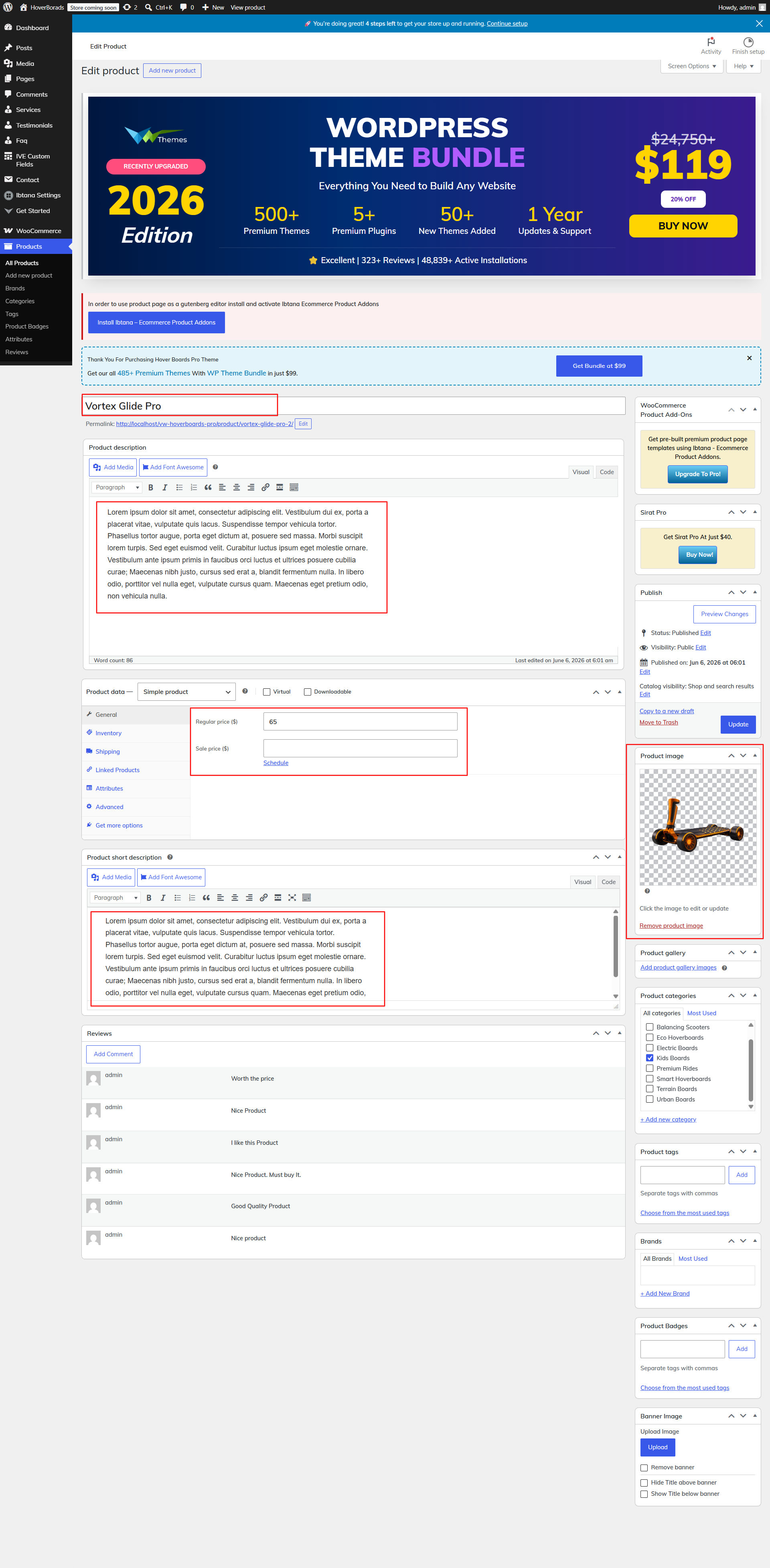 Product Tabs Display