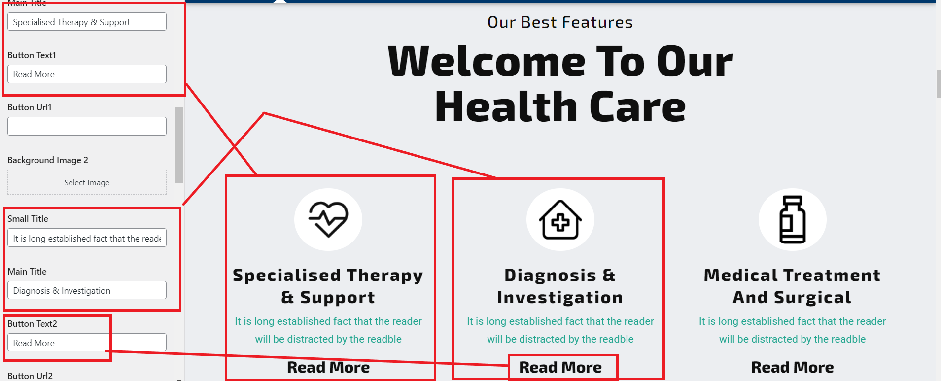 Image showing customizer setting for portfolio