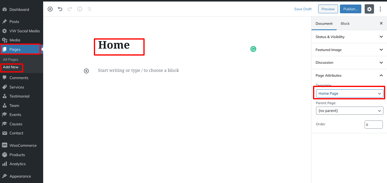 Image showing for creating home page