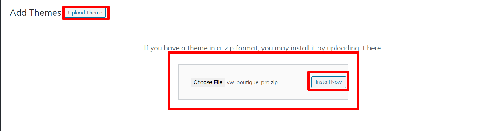 Image showing for how to upload theme folder