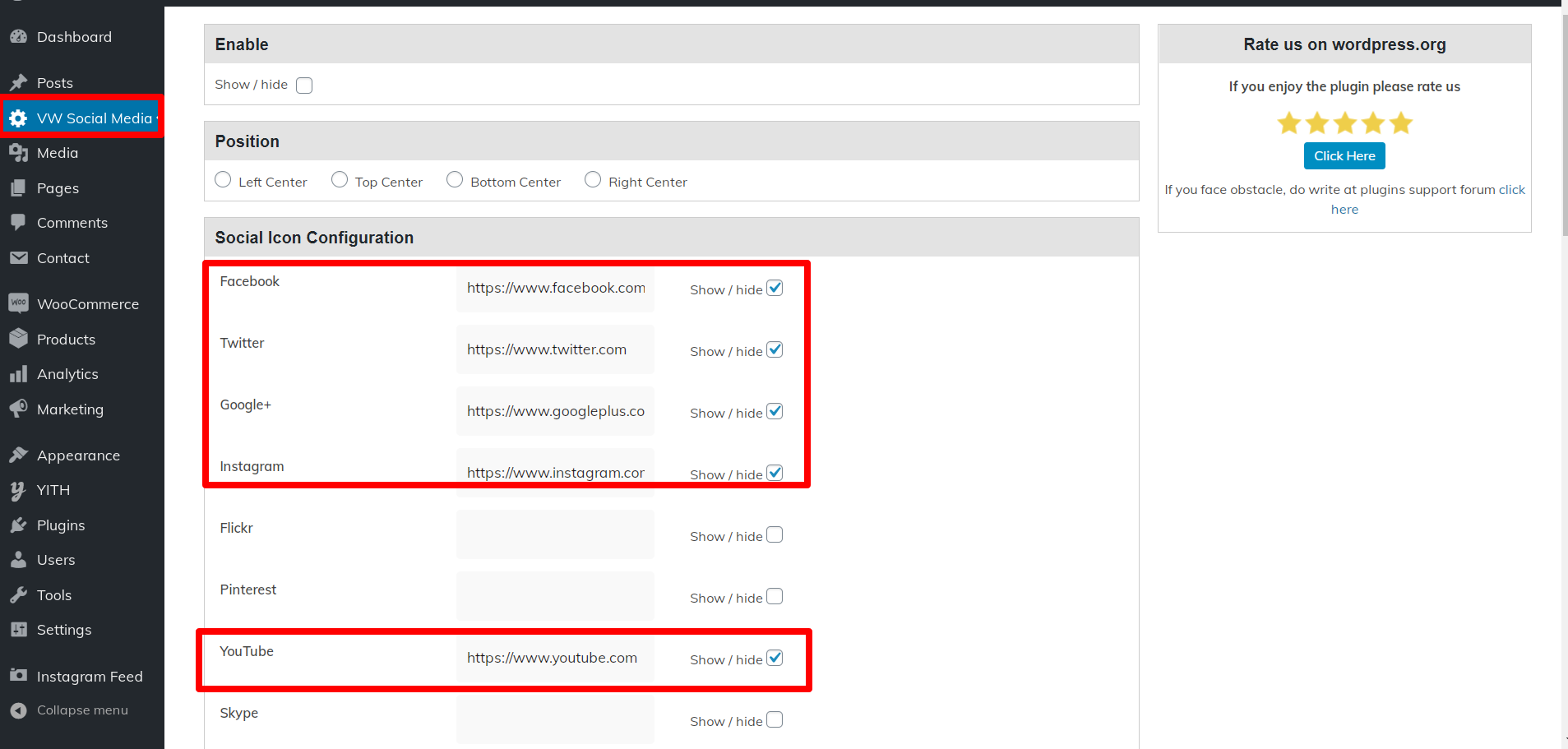 Image showing customizer setting for pricing plans