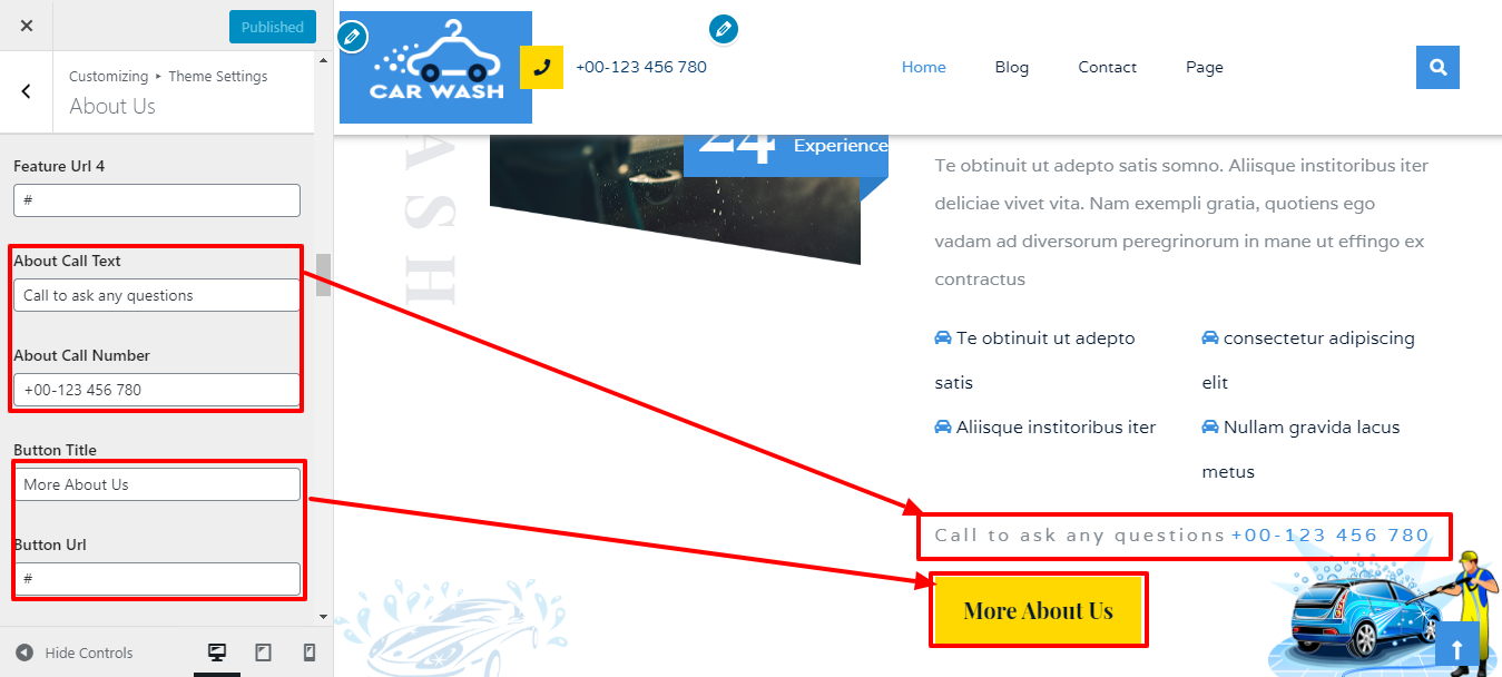 Image showing how to add content of about us