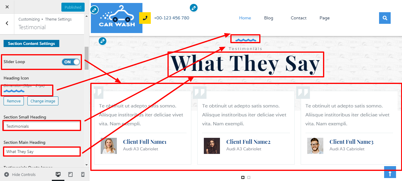 Image showing customizer setting for record