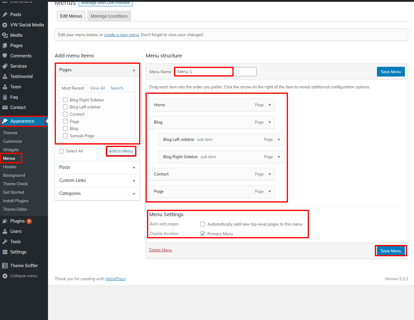 Image showing for how to add menus