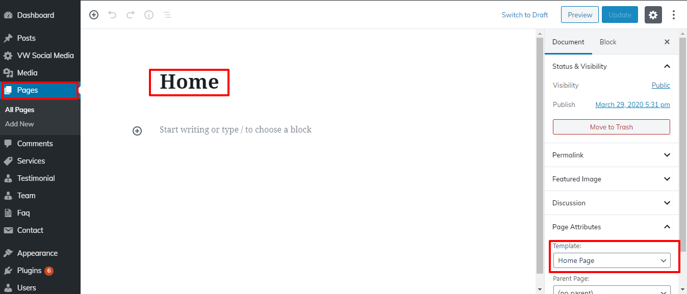Image showing for creating home page