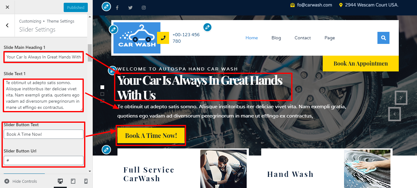 Image showing how to add content in slider