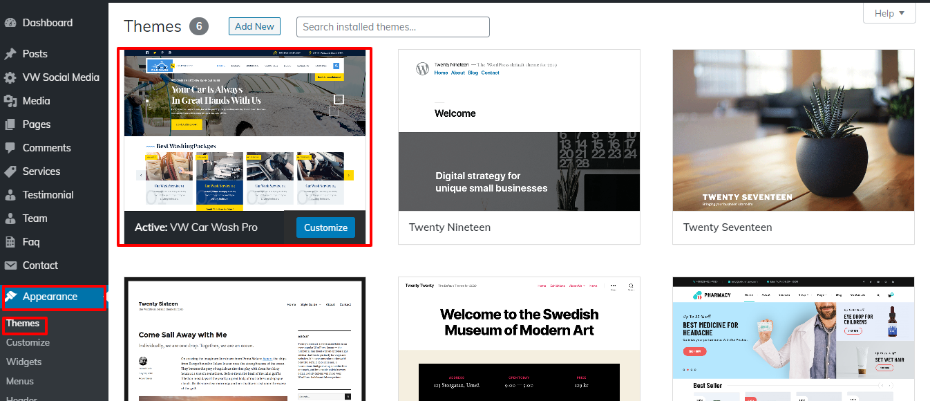Image showing for how to add new theme