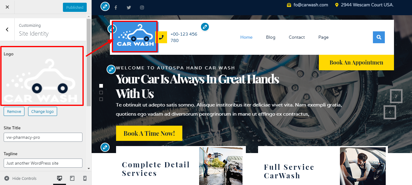 Image showing for how set site identity