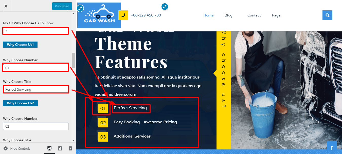 Image showing how to add content of Why Choose Us