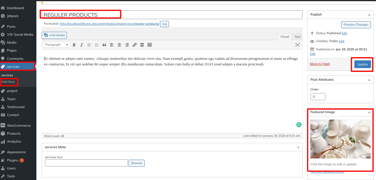 Image showing how to create project post