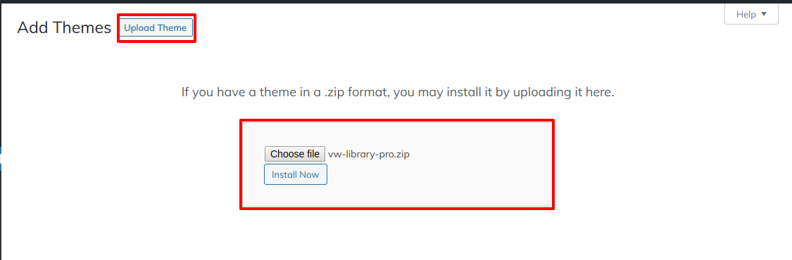 Image showing for how to upload theme folder