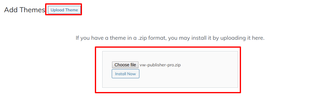 Image showing for how to upload theme folder