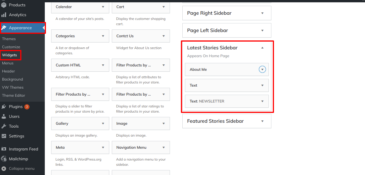 Image showing customizer settings for services