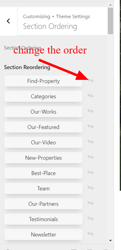 Image showing for how to use section reordering