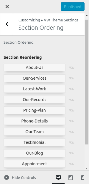 Image showing for how to use section reordering 