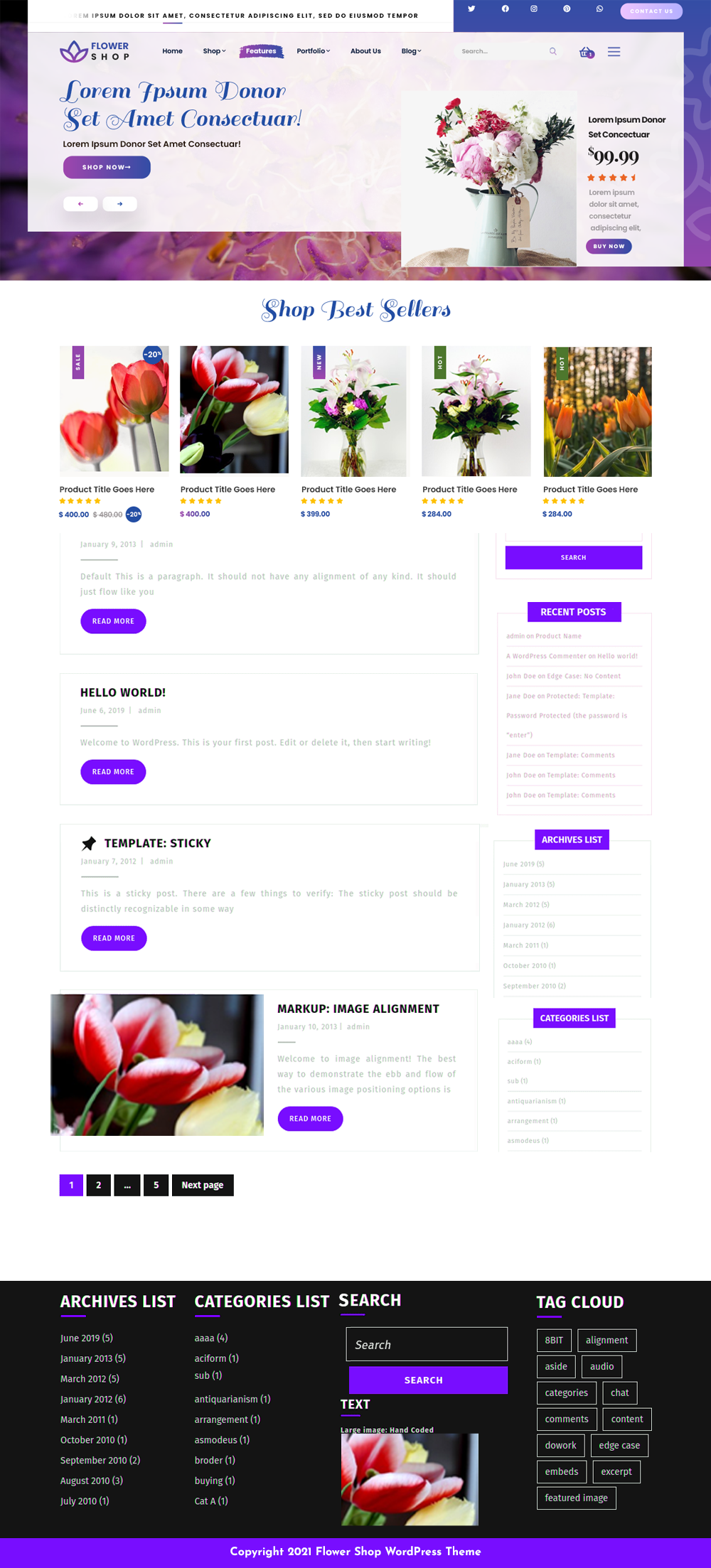 Free Flower Shop WordPress Theme Free Flower Shop WordPress Theme