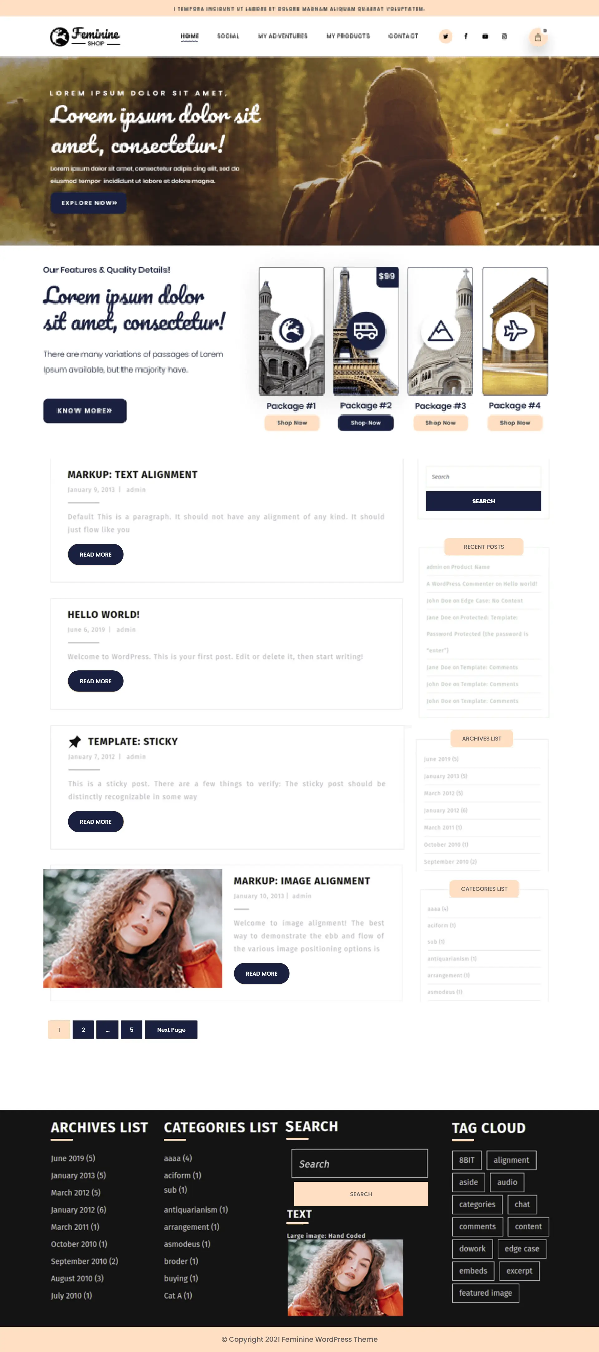 Free Feminine WordPress Theme Free Feminine WordPress Theme