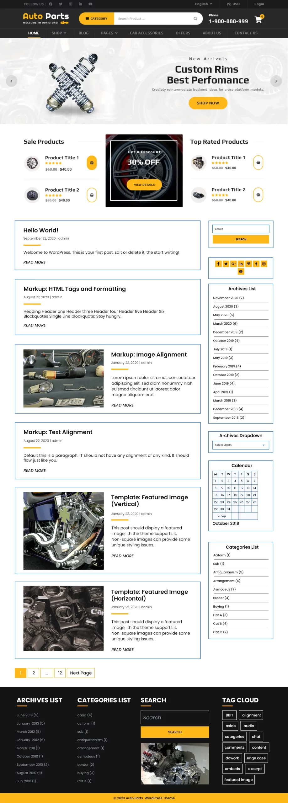 Free Auto Parts WordPress Theme Free Auto Parts WordPress Theme