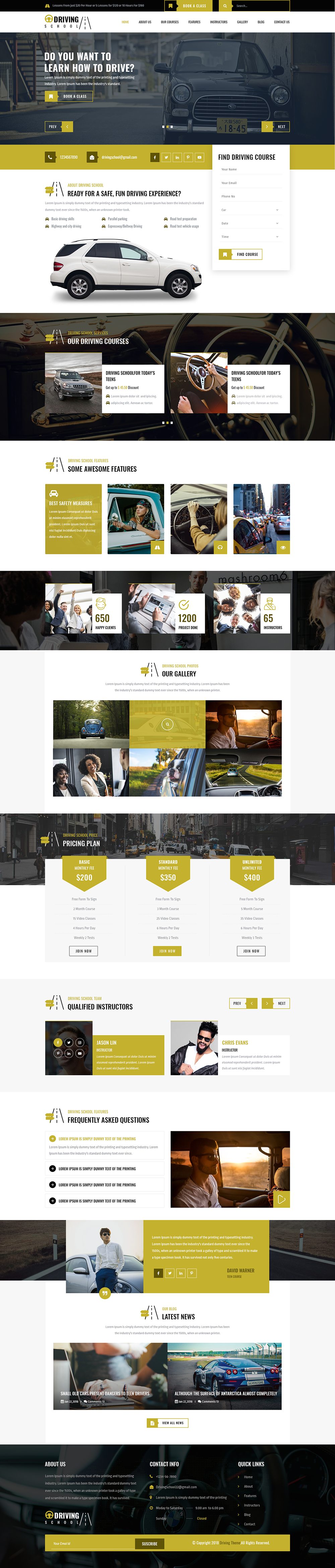 Driving School WordPress Theme Driving School WordPress Theme