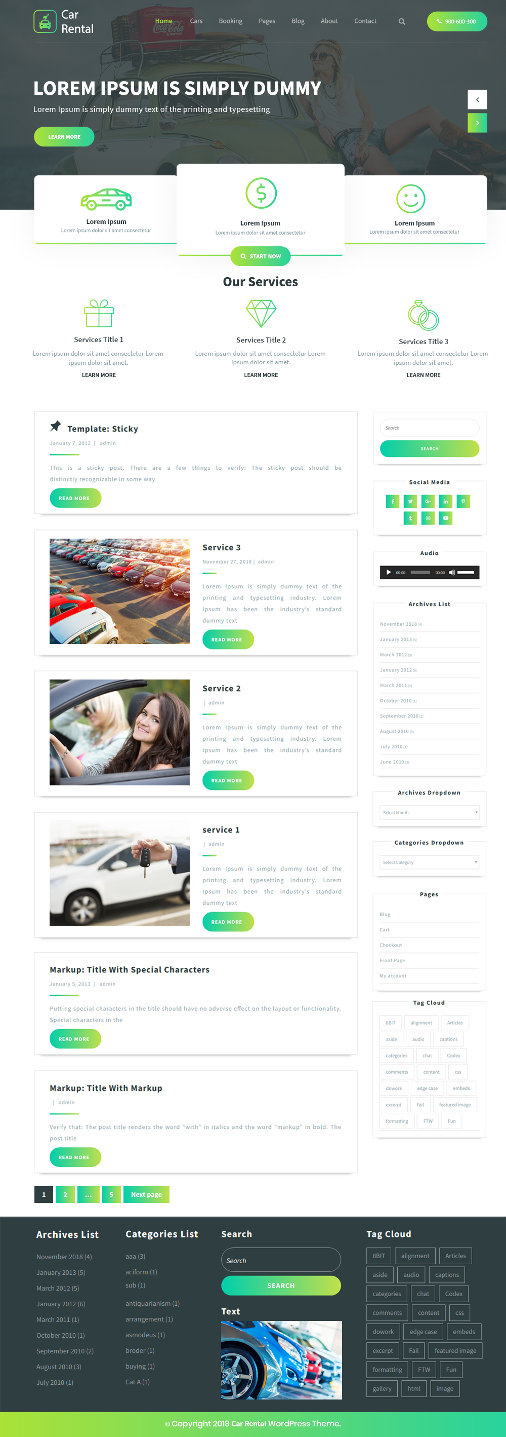Free Car Rental WordPress Theme Free Car Rental WordPress Theme