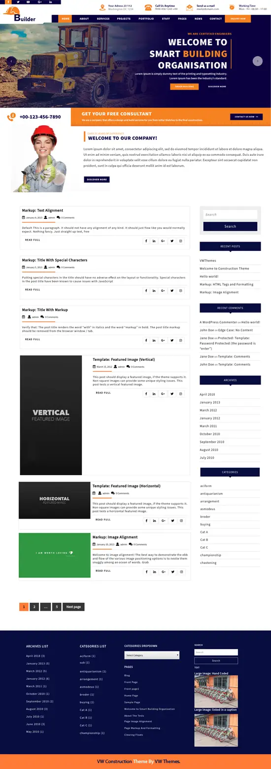 Free Construction WordPress Theme Free Construction WordPress Theme