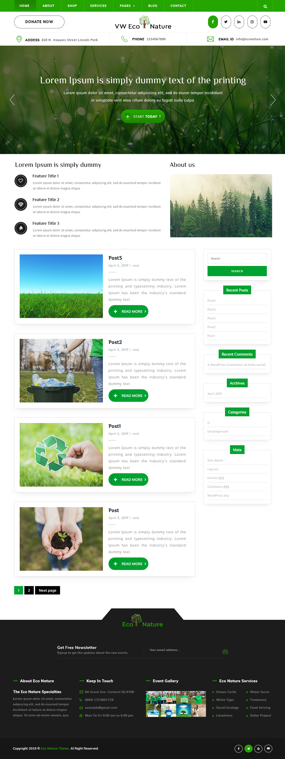 Free Eco Nature WordPress Theme Free Eco Nature WordPress Theme