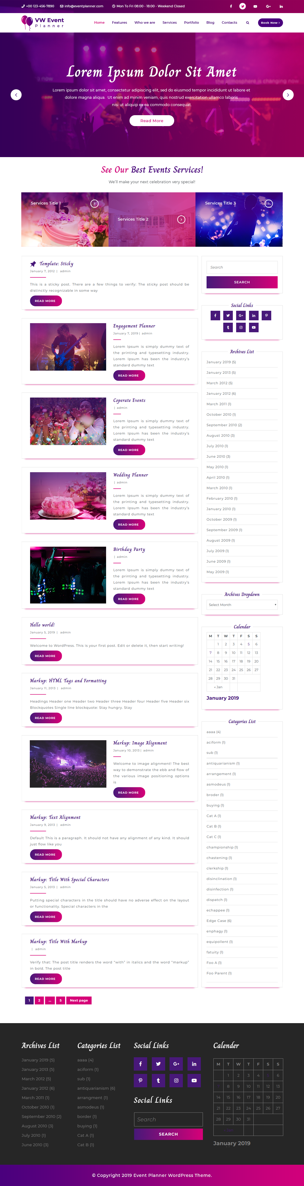 Free Event Planner WordPress Theme Free Event Planner WordPress Theme