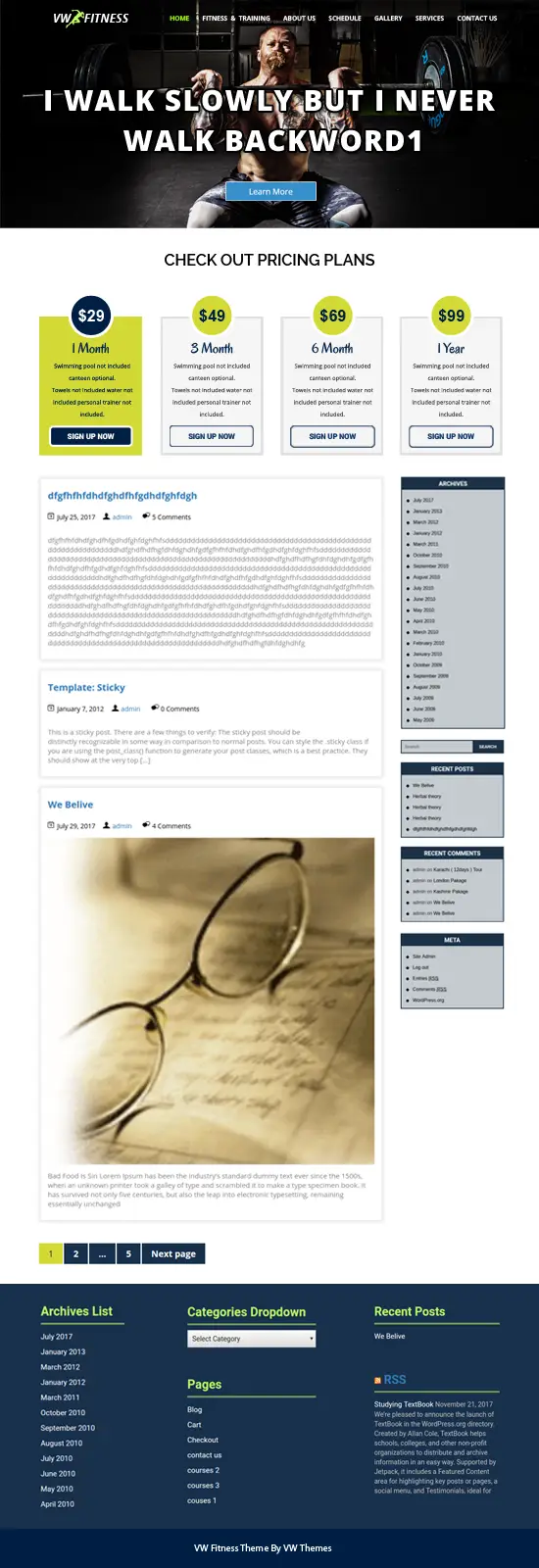 Free Fitness WordPress Theme Free Fitness WordPress Theme