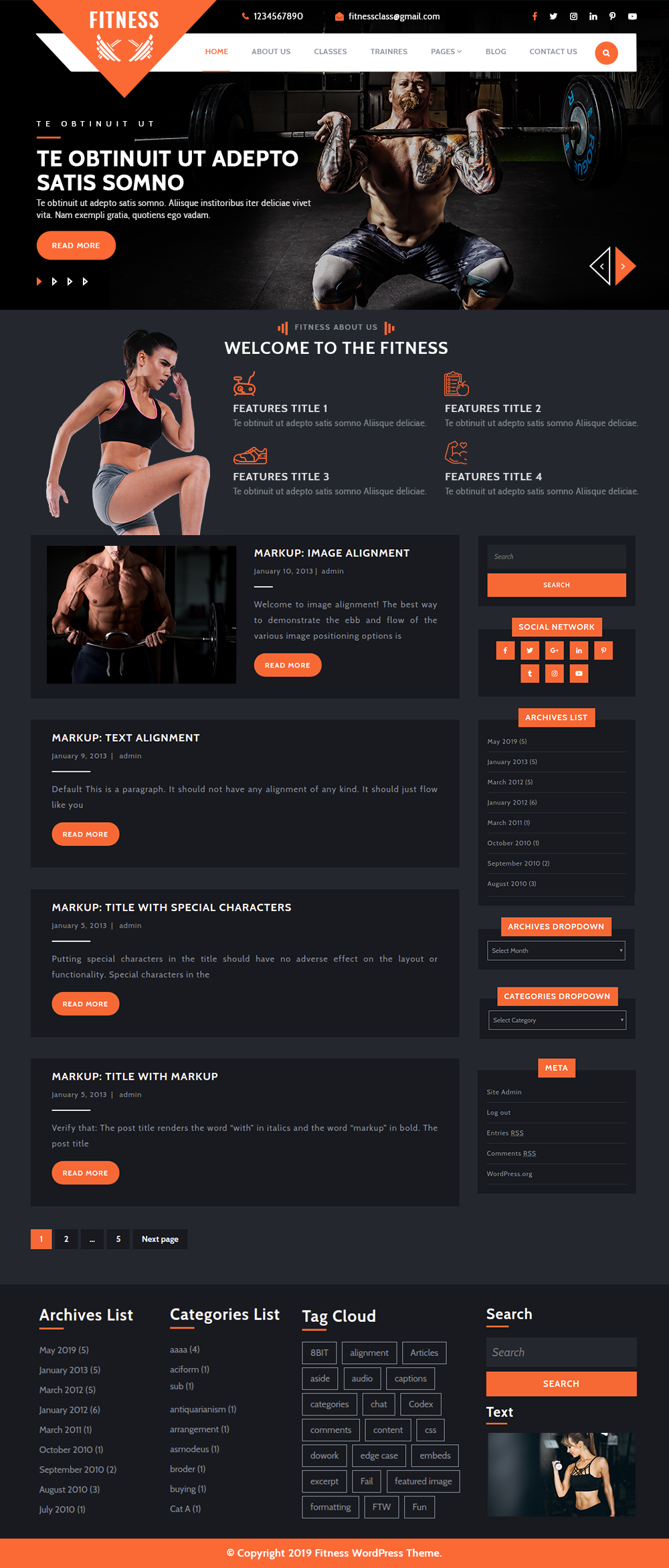 Free Gym WordPress Theme Free Gym WordPress Theme