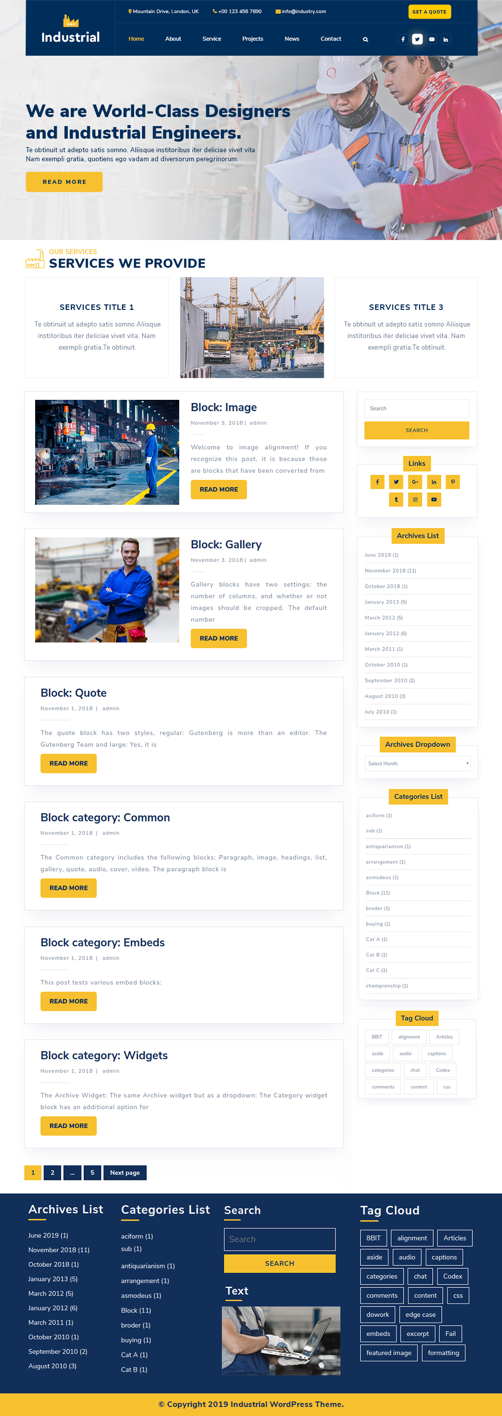 Free Industrial WordPress Theme Free Industrial WordPress Theme