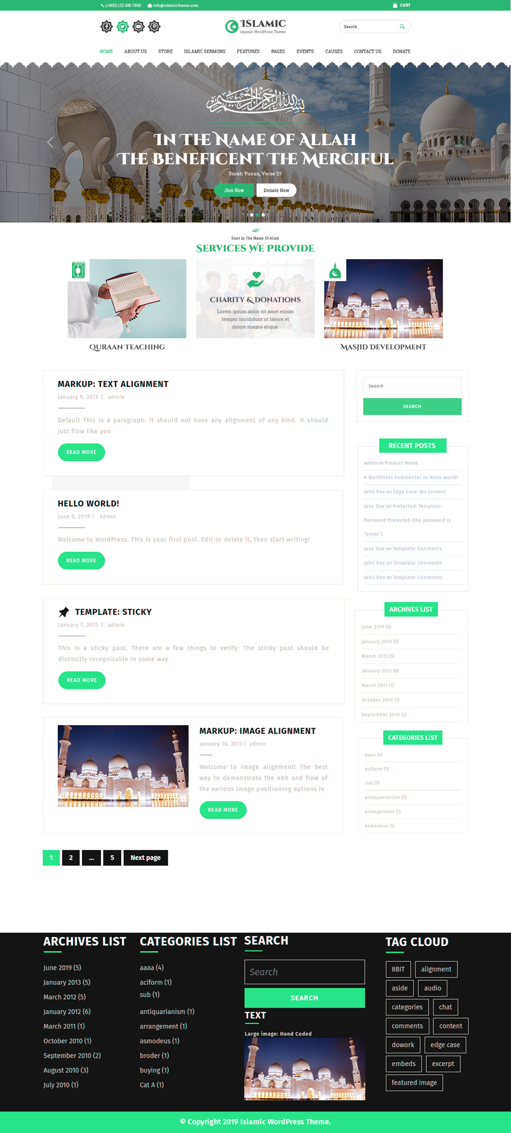 Free Islamic Center WordPress Theme Free Islamic Center WordPress Theme