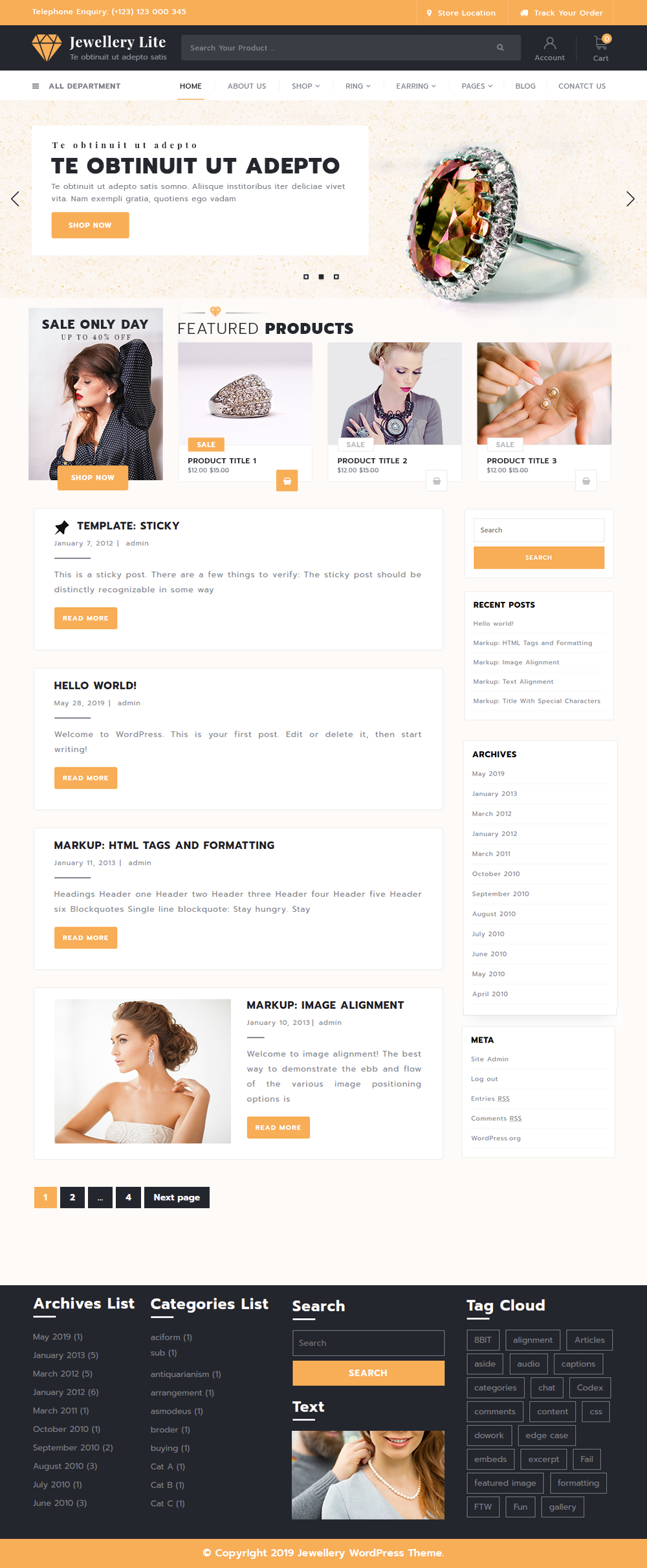Free Jewellery WordPress Theme Free Jewellery WordPress Theme