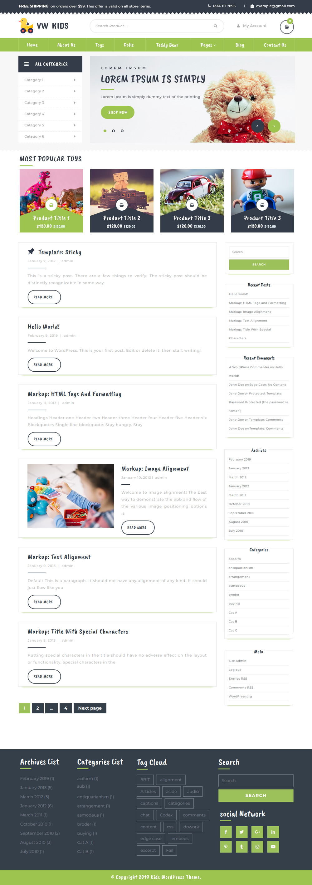 Free Kids WordPress Theme Free Kids WordPress Theme