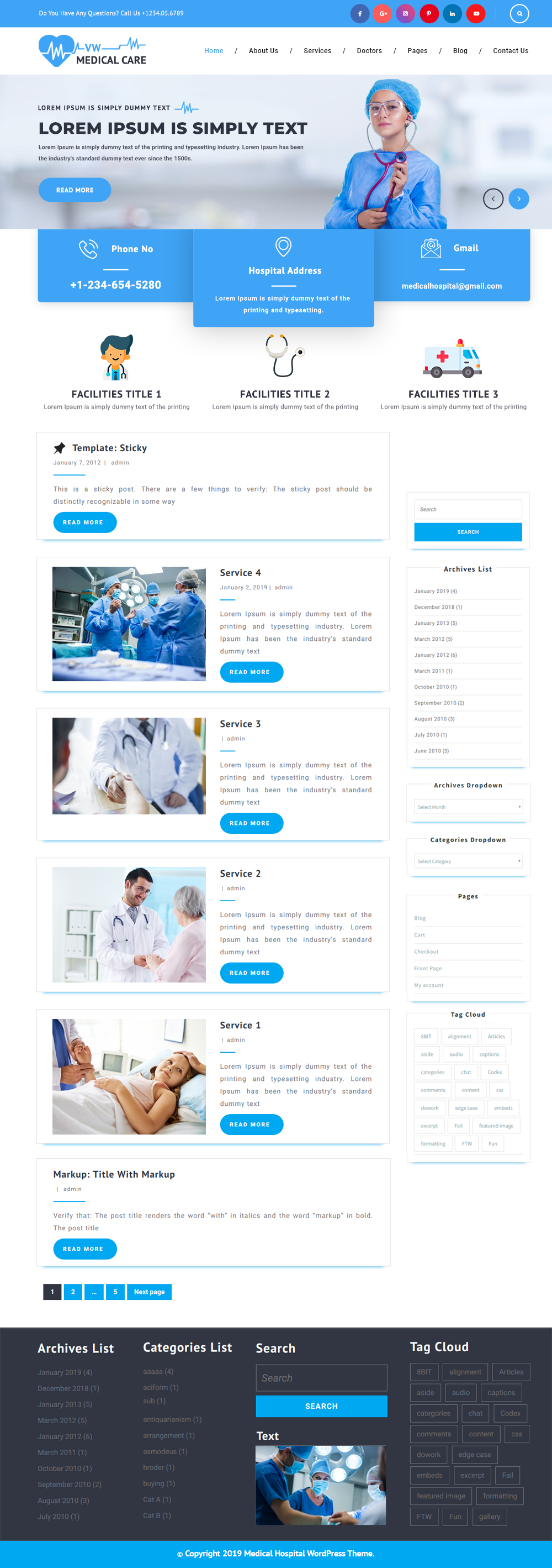 Free Medical WordPress Theme Free Medical WordPress Theme