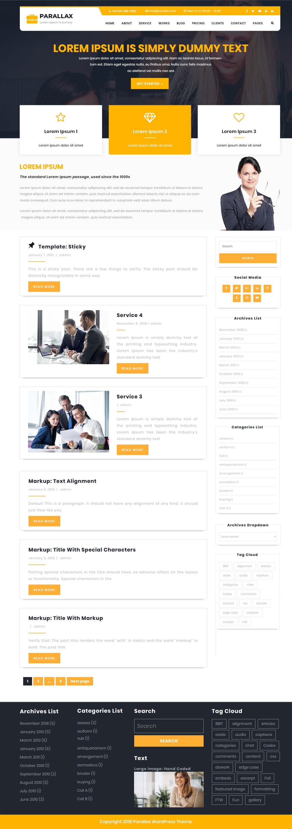 Free Parallax WordPress Theme Free Parallax WordPress Theme