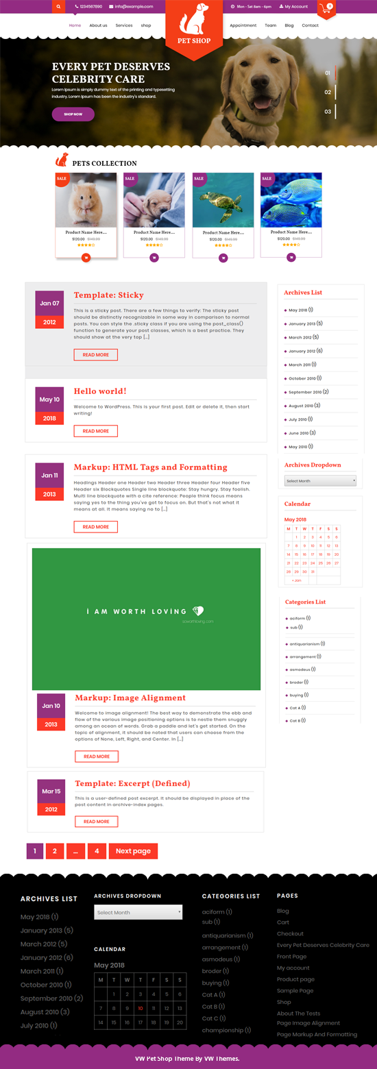 Free Pet WordPress Theme Free Pet WordPress Theme