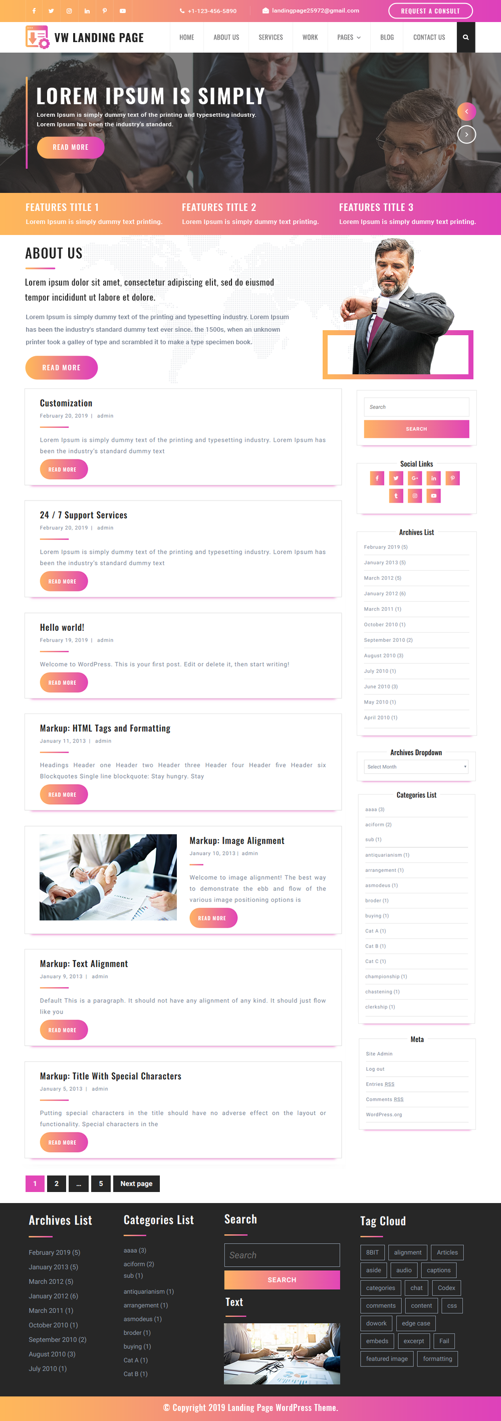 Free WordPress Landing Page Theme Free WordPress Landing Page Theme