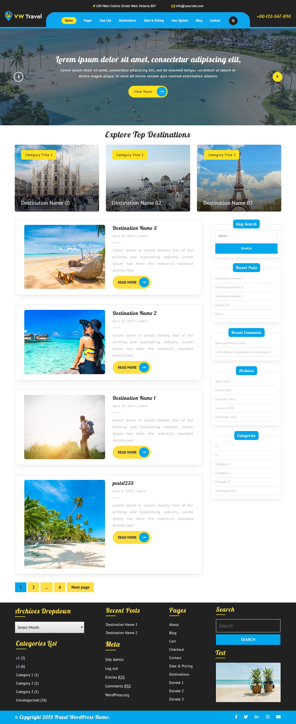 Free WordPress Travel Theme Free WordPress Travel Theme