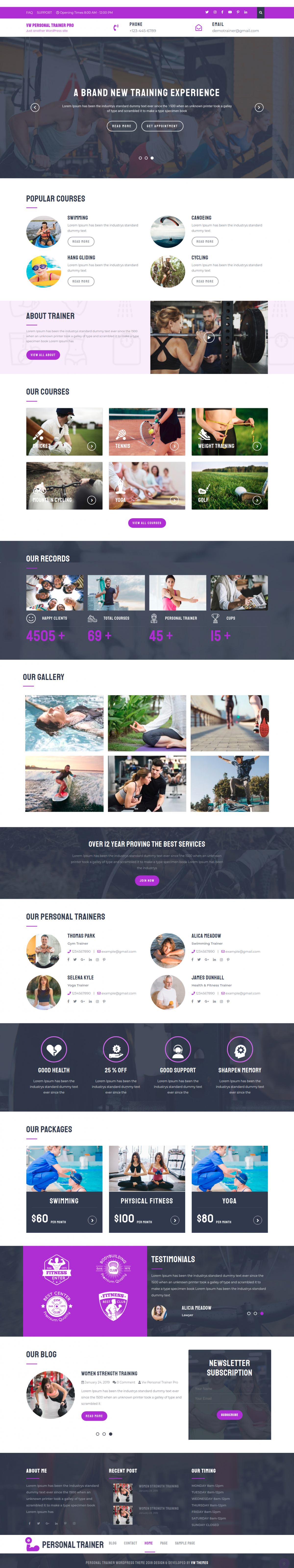 Personal Trainer WordPress Theme Personal Trainer WordPress Theme
