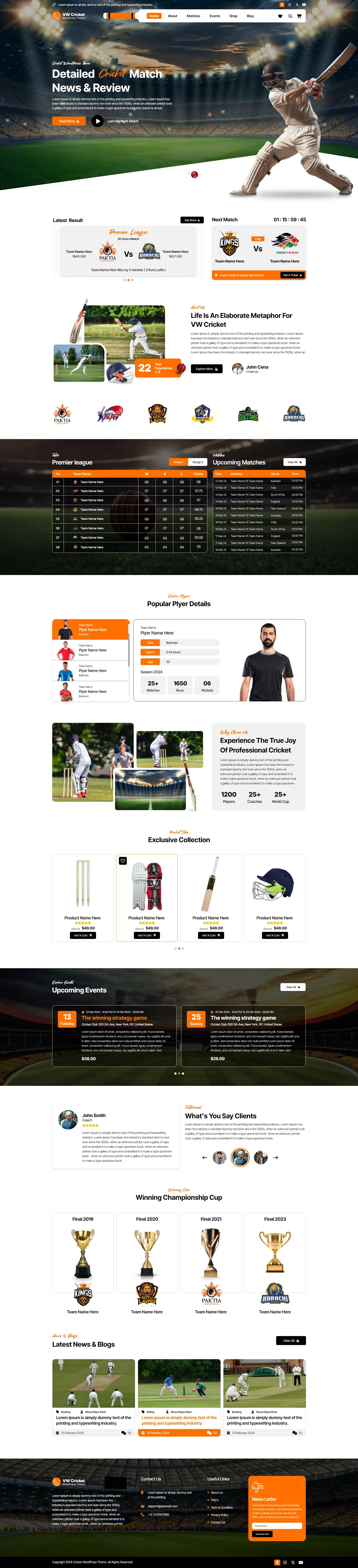 Cricket WordPress Theme