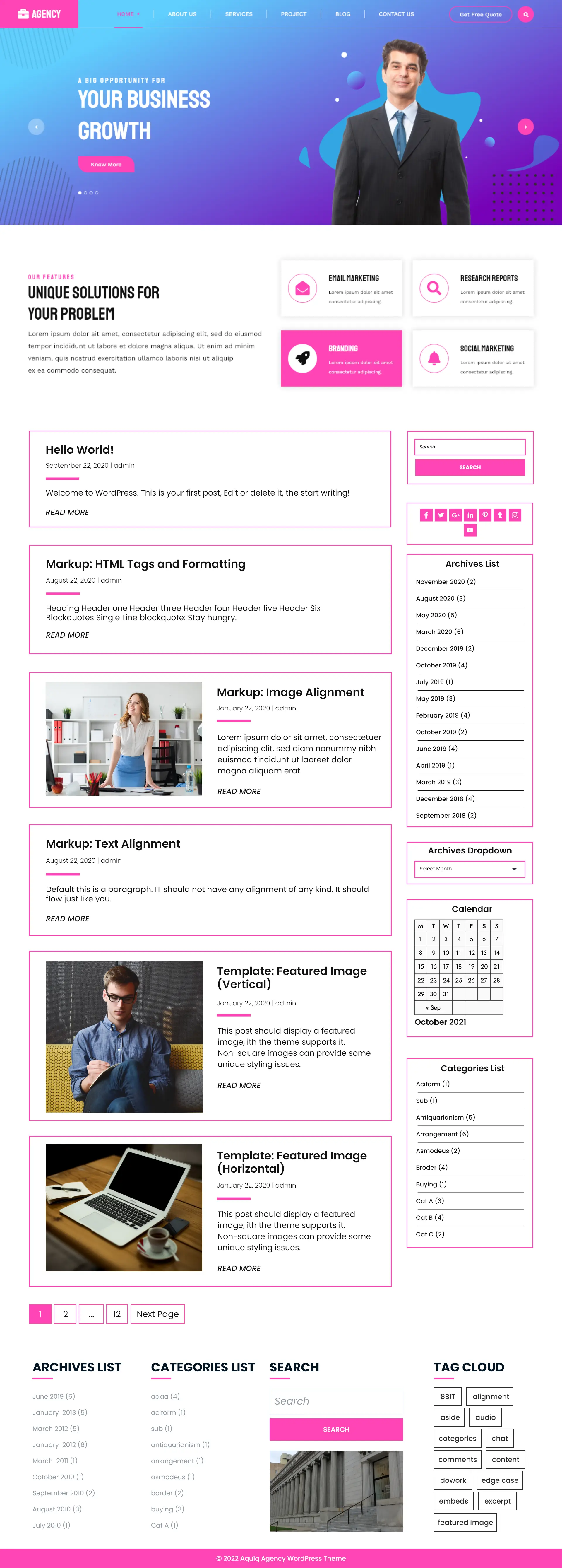 Free Agency WordPress Theme