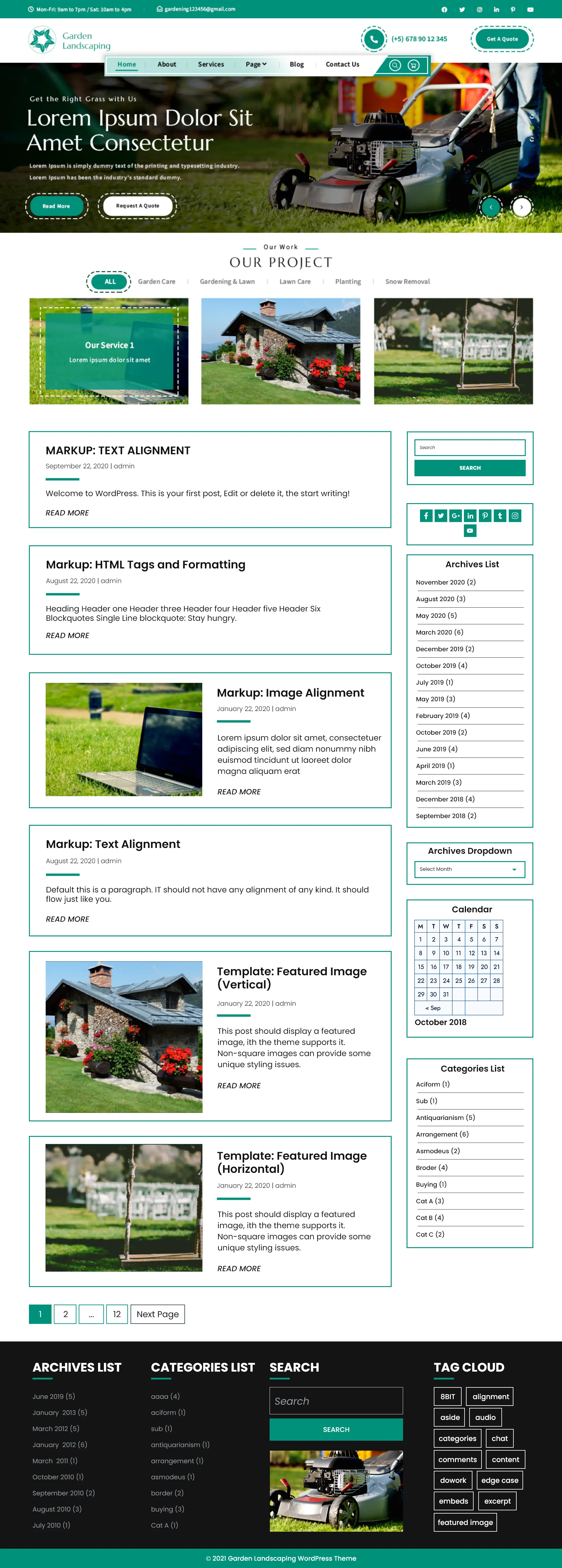 Free Landscaping WordPress Theme Free Landscaping WordPress Theme