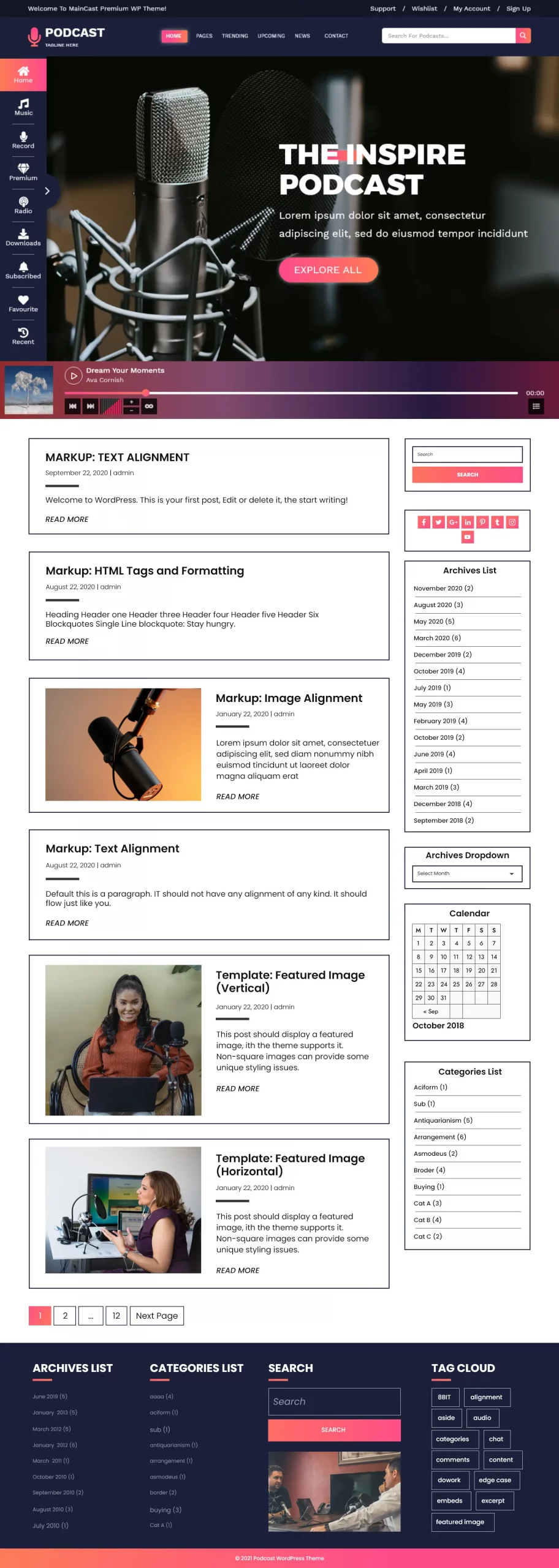 Free Podcast WordPress Theme Free Podcast WordPress Theme