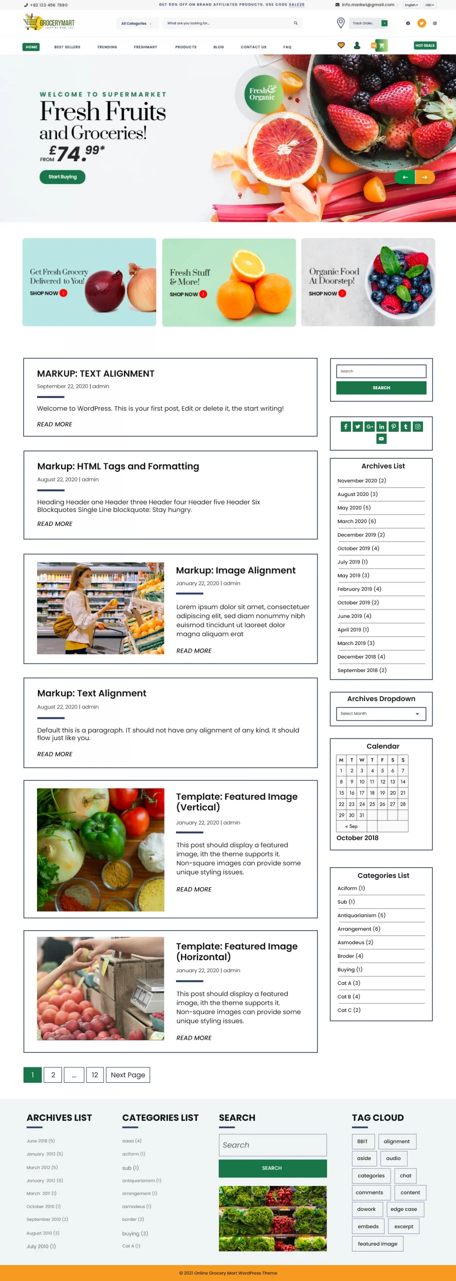 Free Online Grocery WordPress Theme Free Online Grocery WordPress Theme