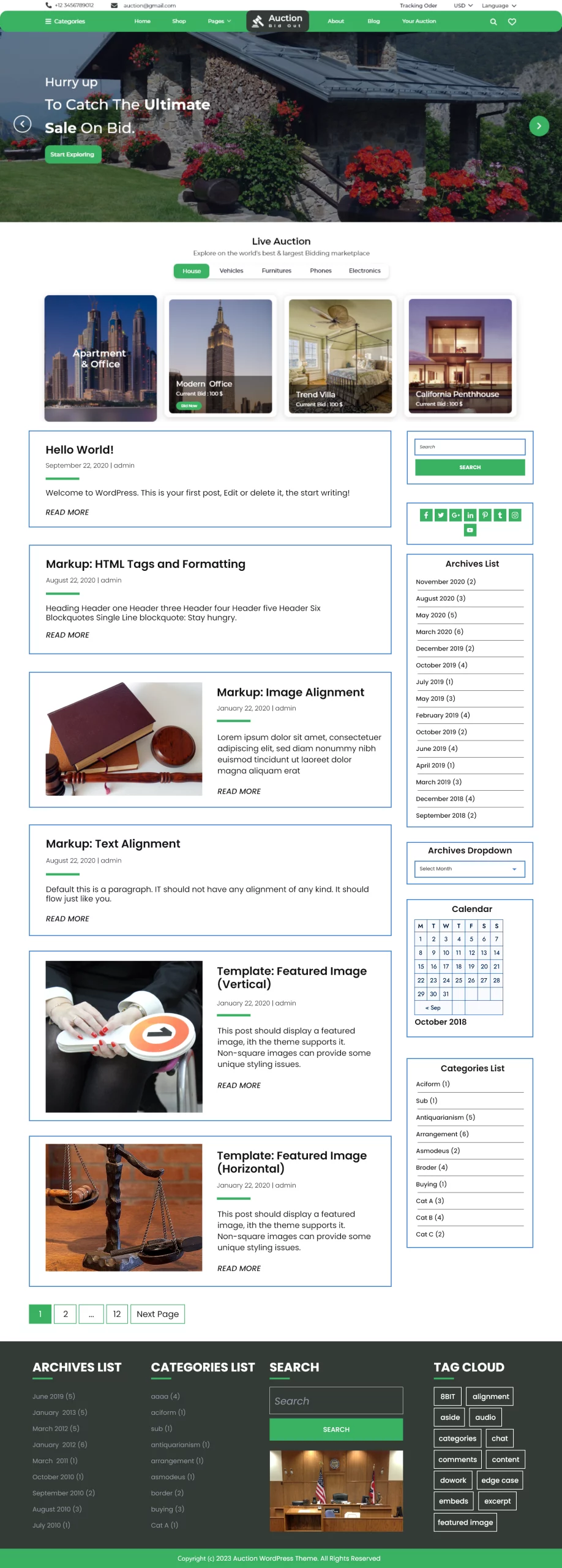 Free Auction WordPress Theme Free Auction WordPress Theme
