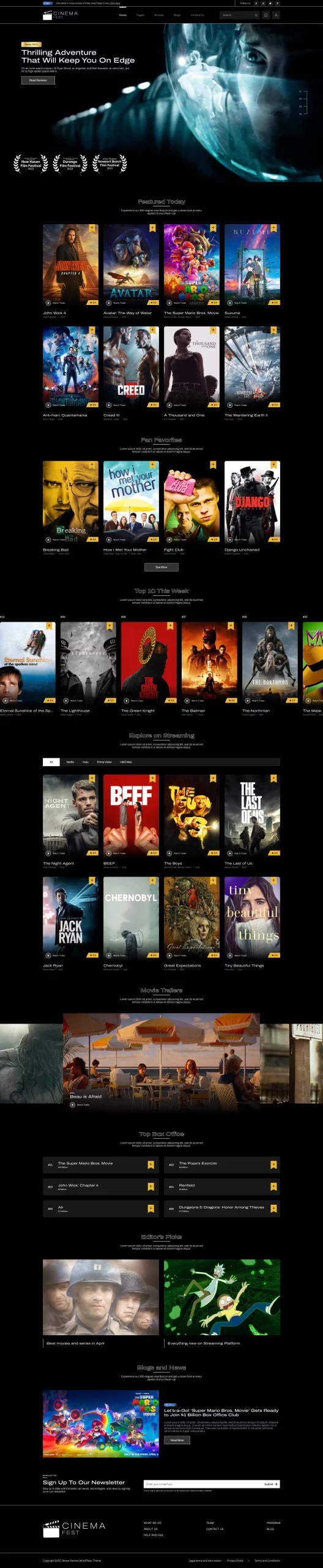 Movie Review WordPress Theme Movie Review WordPress Theme