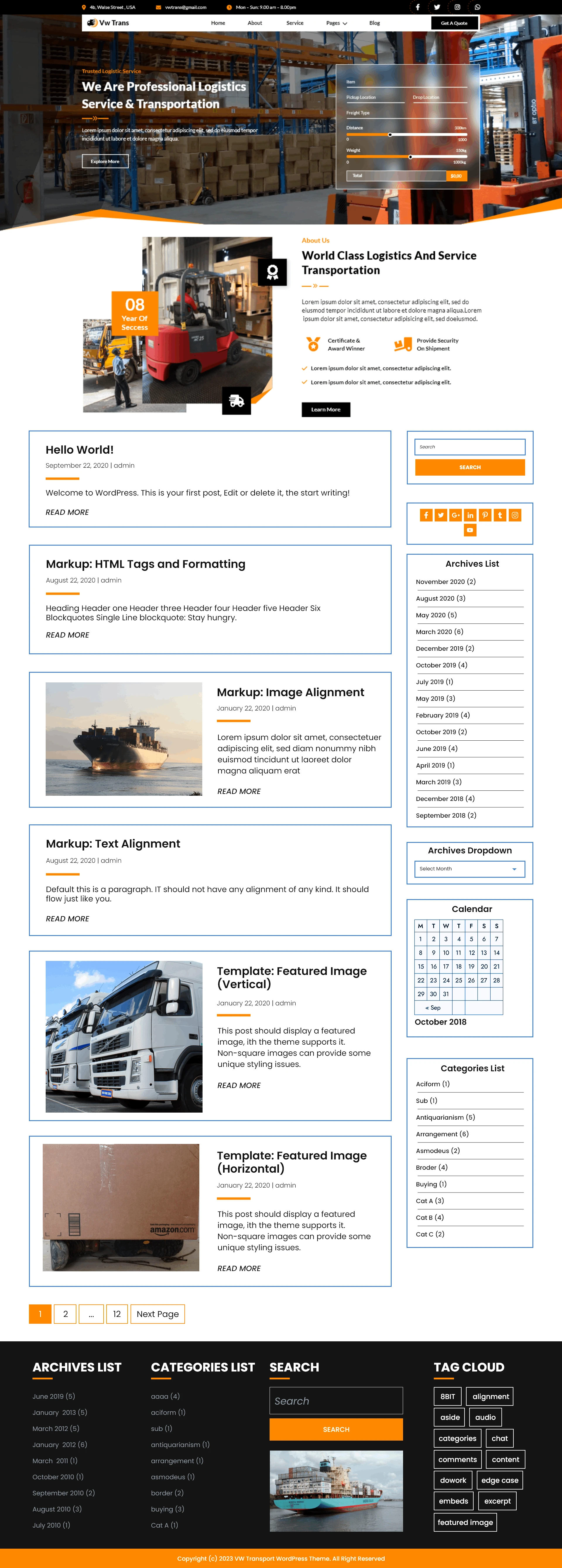 Free Logistics WordPress Theme Free Logistics WordPress Theme