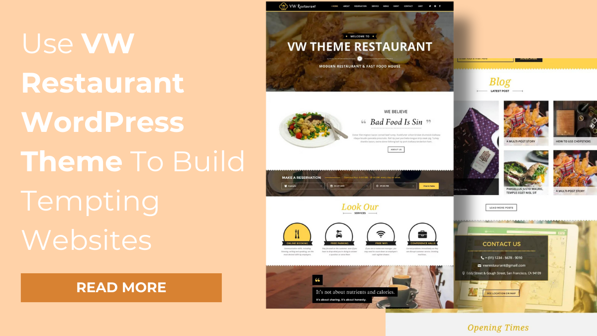 Use VW Restaurant WordPress Theme To Build Tempting Websites
